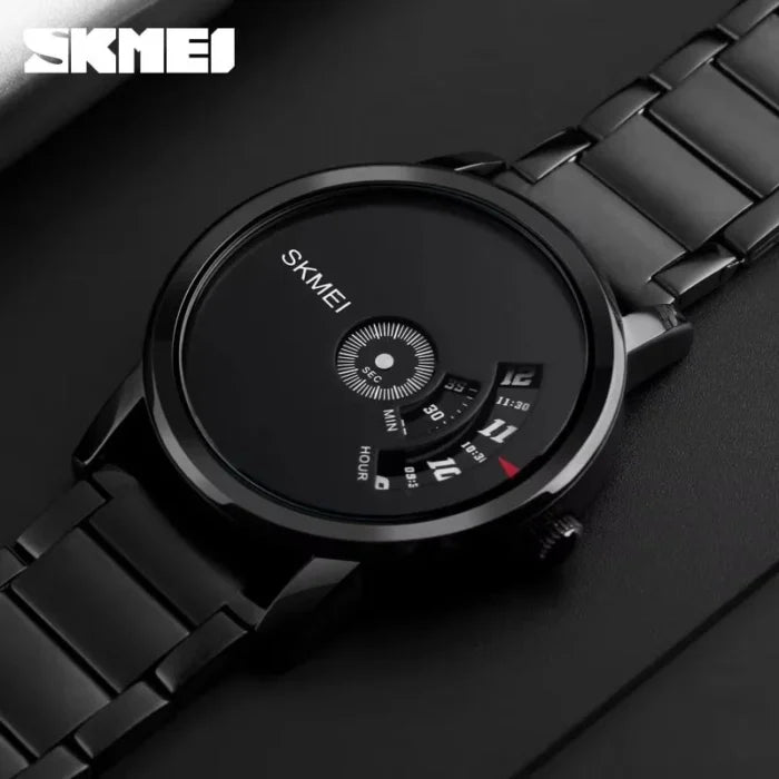 Skmei - 1260 - Waterproof Business Watch For Men - Black/Black Steel