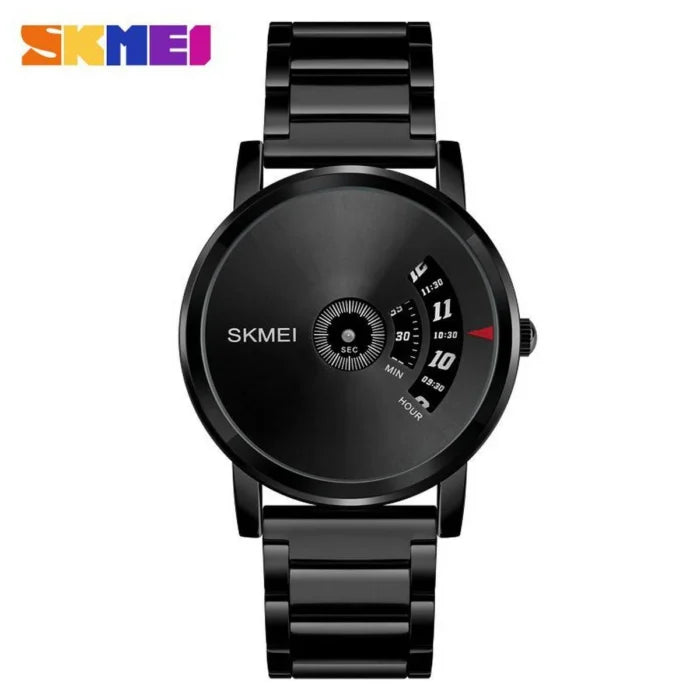 Skmei - 1260 - Waterproof Business Watch For Men - Black/Black Steel