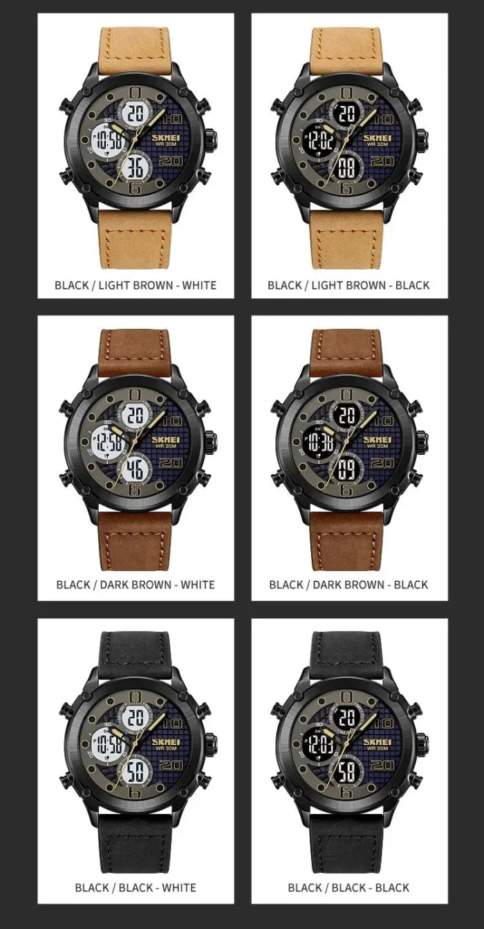 Skmei - 1975(strap)- Luminous 30m Waterproof Mutifunctional - Black