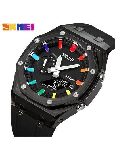 Skmei - 2100 - World Time 50m Waterproof - Black black