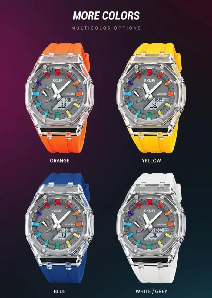 Skmei - 2100 - World Time 50m Waterproof - Black black