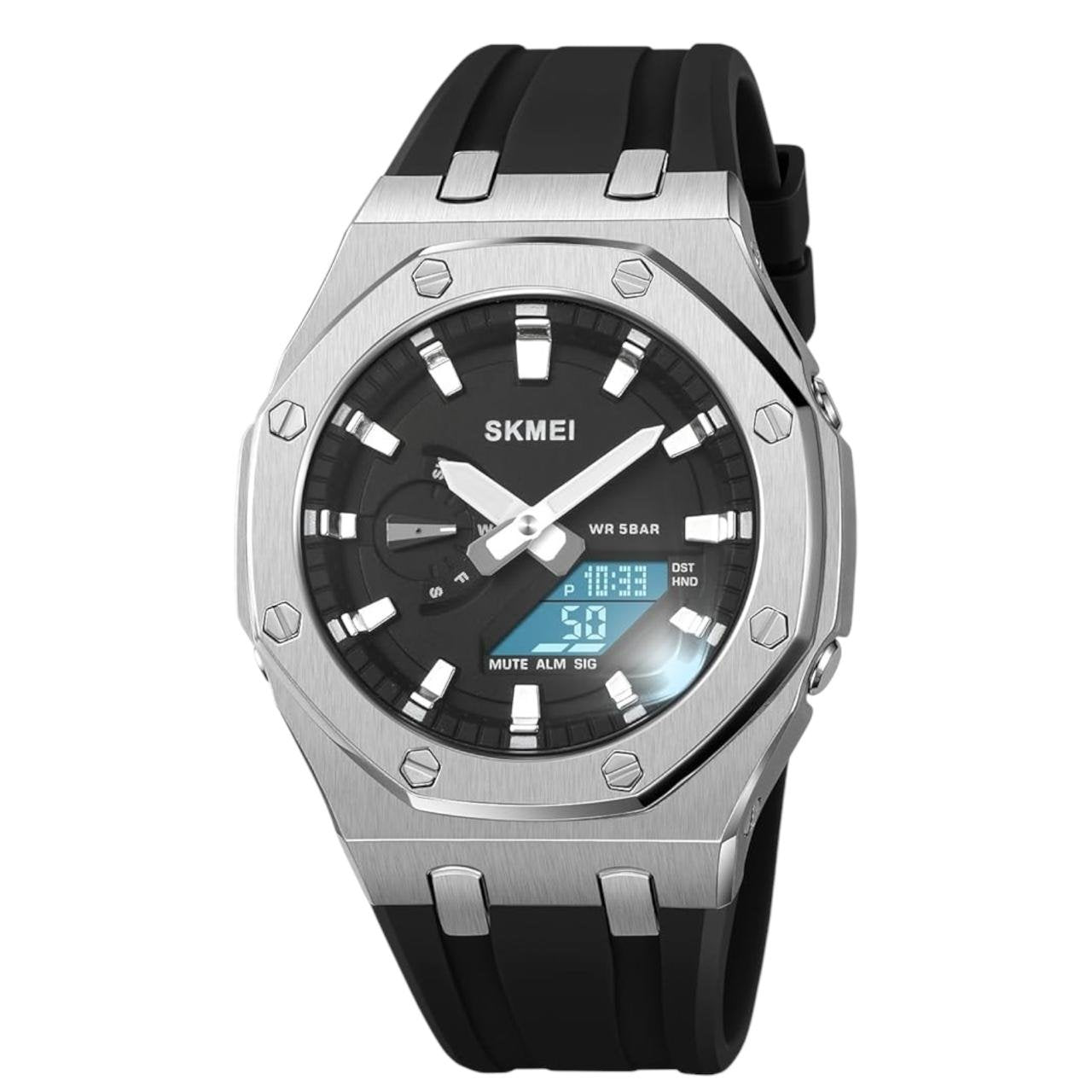 Skmei - 2243 - World time 50 Timezone- Silver Black