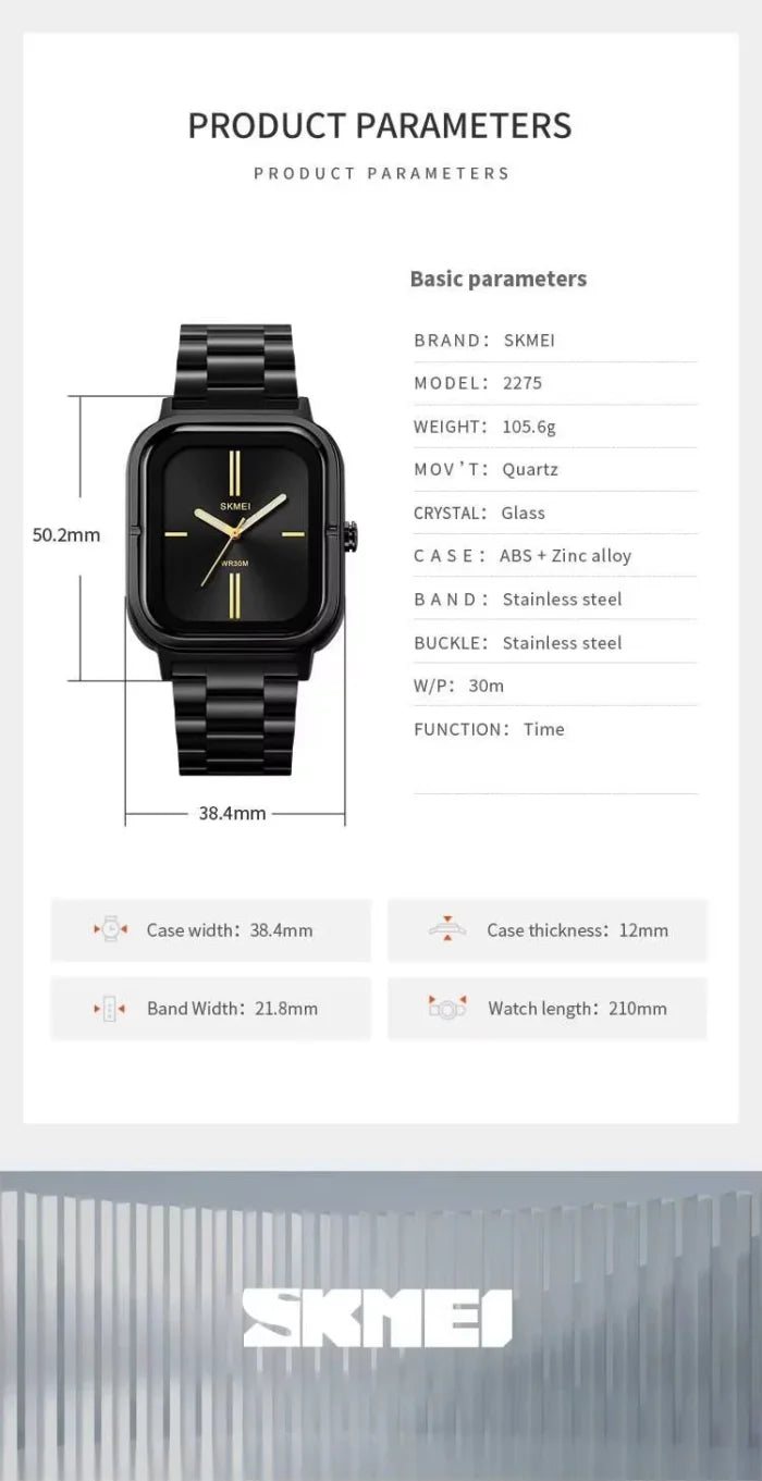 SKMEI - 2275 - 30m Waterproof Watch For Men - Black