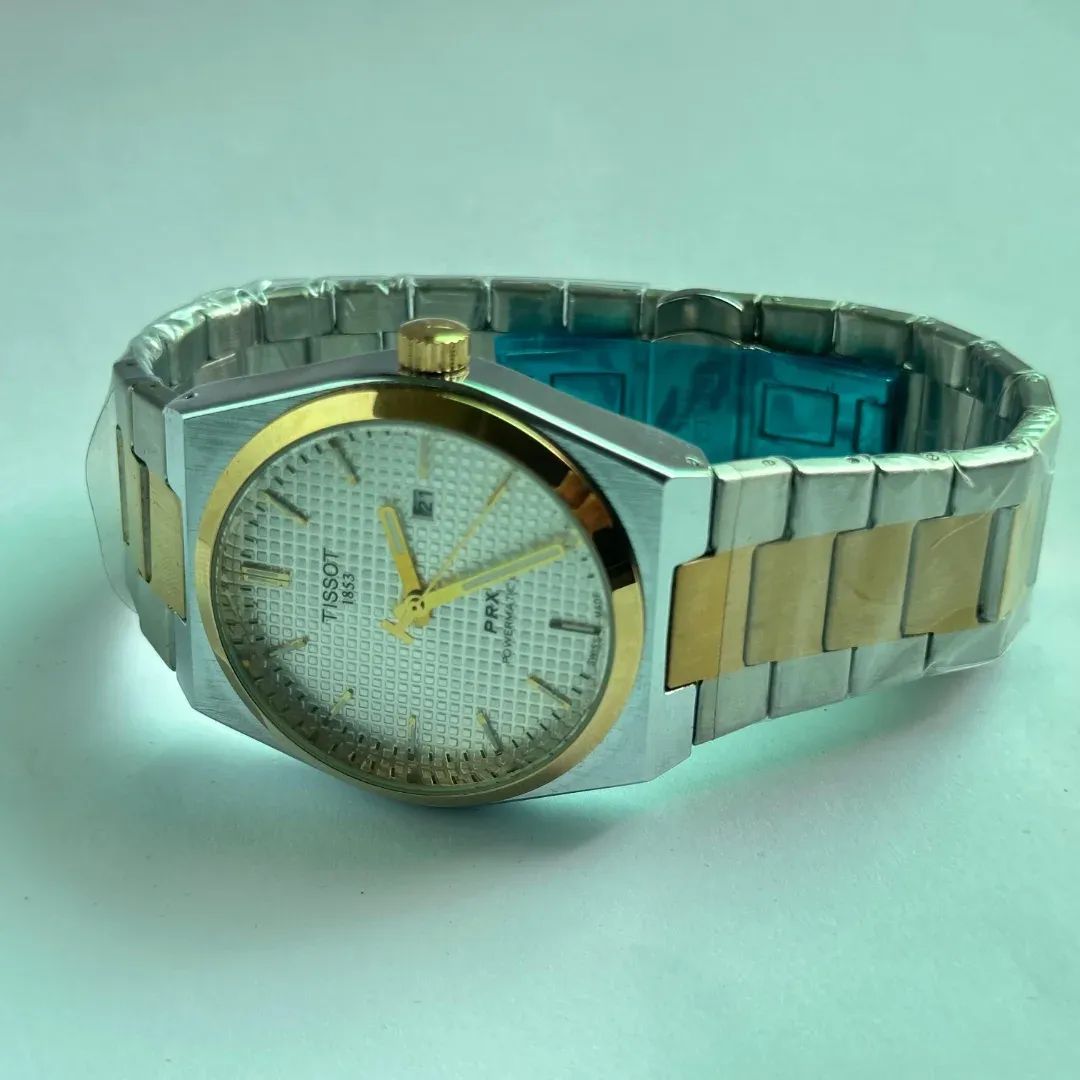 TISSOT PRX 1853 SILVER & GOLDEN CHAIN