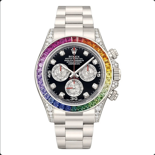 Rolex Rainbow Chronograph Daytona Black Dial – L-120