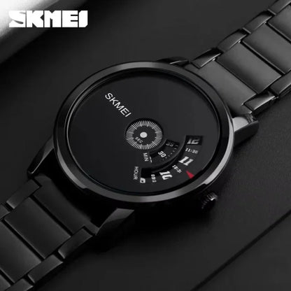 Skmei - 1260 - Waterproof Business Watch For Men - Black/Black Steel