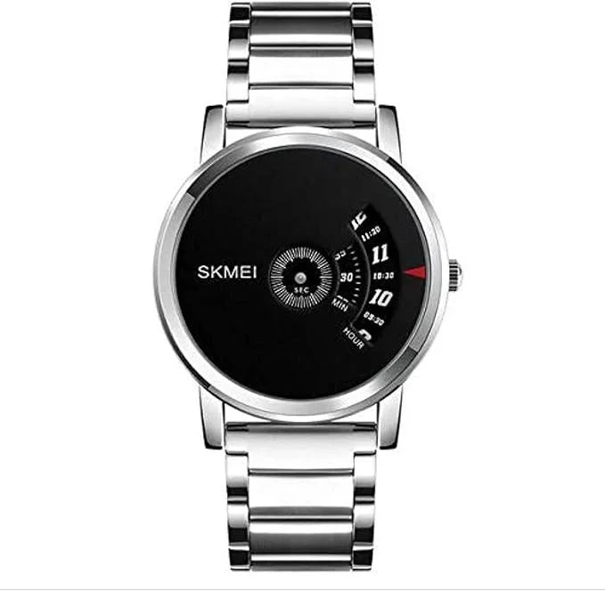 SKMEI -1260 - Waterproof Business Watch For Men - Silver/Black Steel