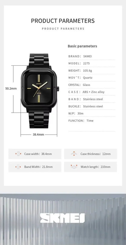 SKMEI - 2275 - 30m Waterproof Watch For Men - Black