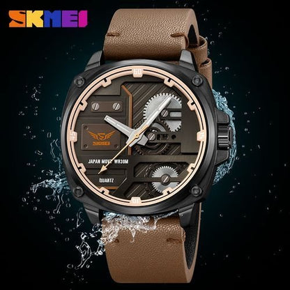 Skmei - 2289 - Wristwatch Waterproof- Black/Light Brown