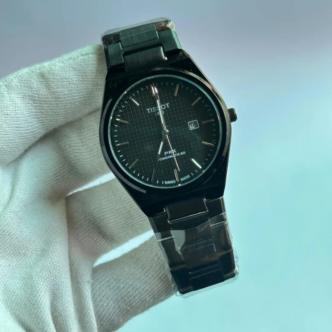 TISSOT PRX 1853 BLACK CHAIN WITH BLACK DIAL